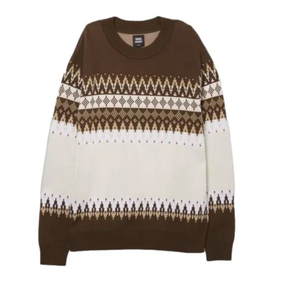 Vans Other - NWOT Vans x Henry Men's Brown Fair Isle Crewneck Large 🫧